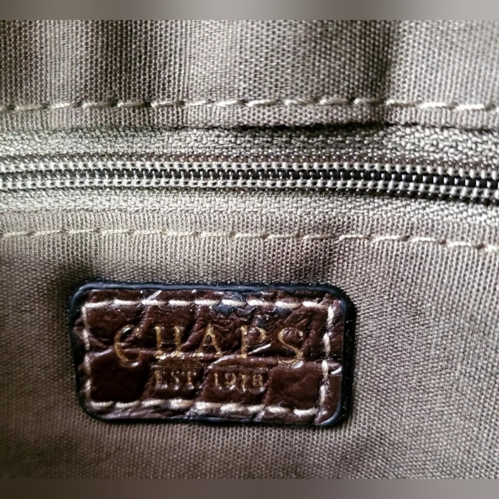 VTG CHAPS Cross Body Clutch Purse Herringbone Wool Montmartre Olive NWT 1342021 - Picture 9 of 12